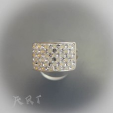 Сребърен дамски пръстен с камъни Swarovski R-355